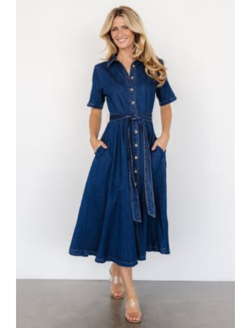 Midi Dress | Denim Blue