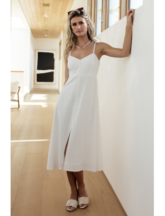 Button Front Dress | Ivory