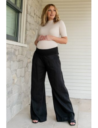 Smocked Waist Pants | Black