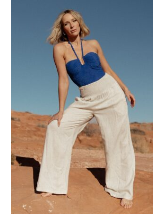 Smocked Waist Pants | Natural