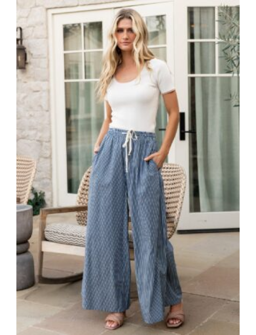 Striped Pants | Blue + Off White Stripe
