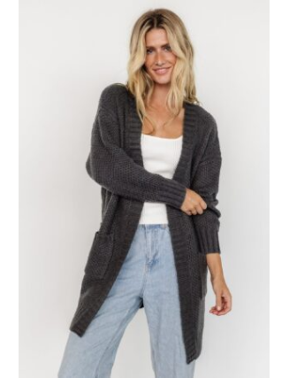 Knit Cardigan | Charcoal
