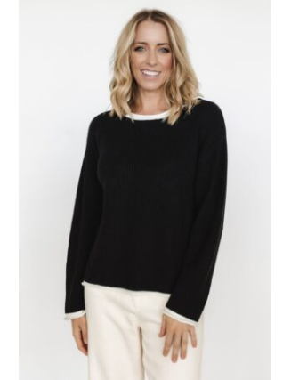 Knit Sweater | Black + Off White