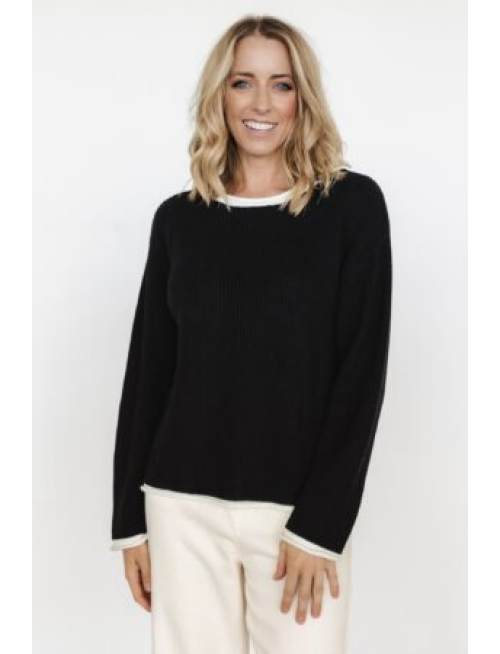 Knit Sweater | Black + Off White