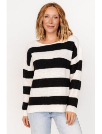 Knit Sweater | Cream + Black