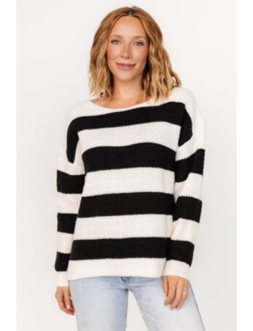 Knit Sweater | Cream + Black
