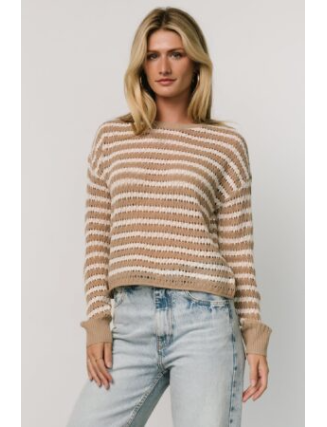 Knit Top | Taupe + Ivory