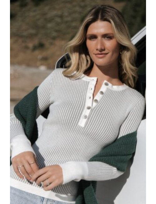Ribbed Sweater | Gray