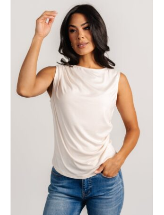 Ruched Tank Top | Beige