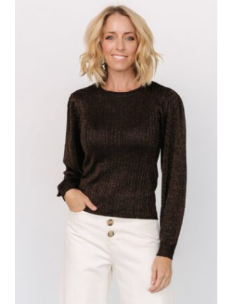 Shimmer Sweater Top | Chocolate