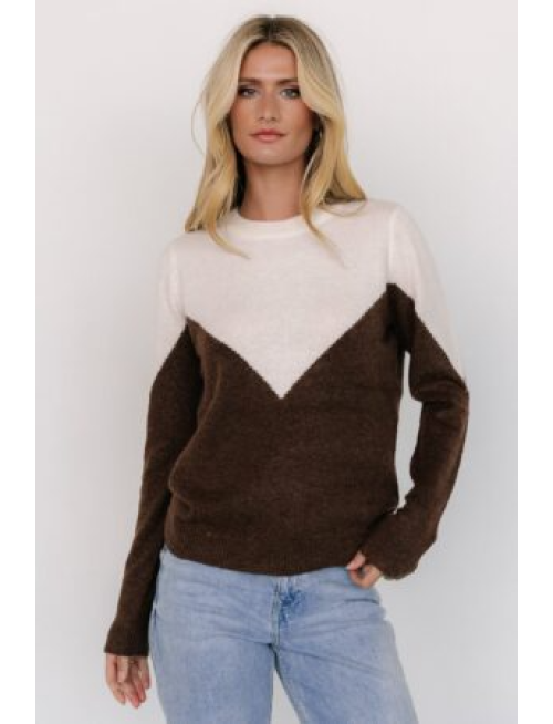 Sweater | Ivory + Brown