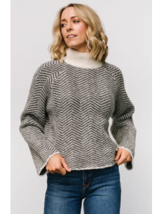 Trisha Knit Sweater | Ivory Stripe