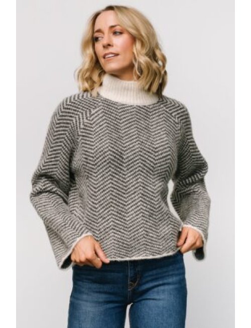 Trisha Knit Sweater | Ivory Stripe
