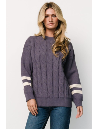 Cable Knit Sweater | Vintage Purple